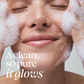 TULA Purifying Face Cleanser Duo set on a bathroom counter