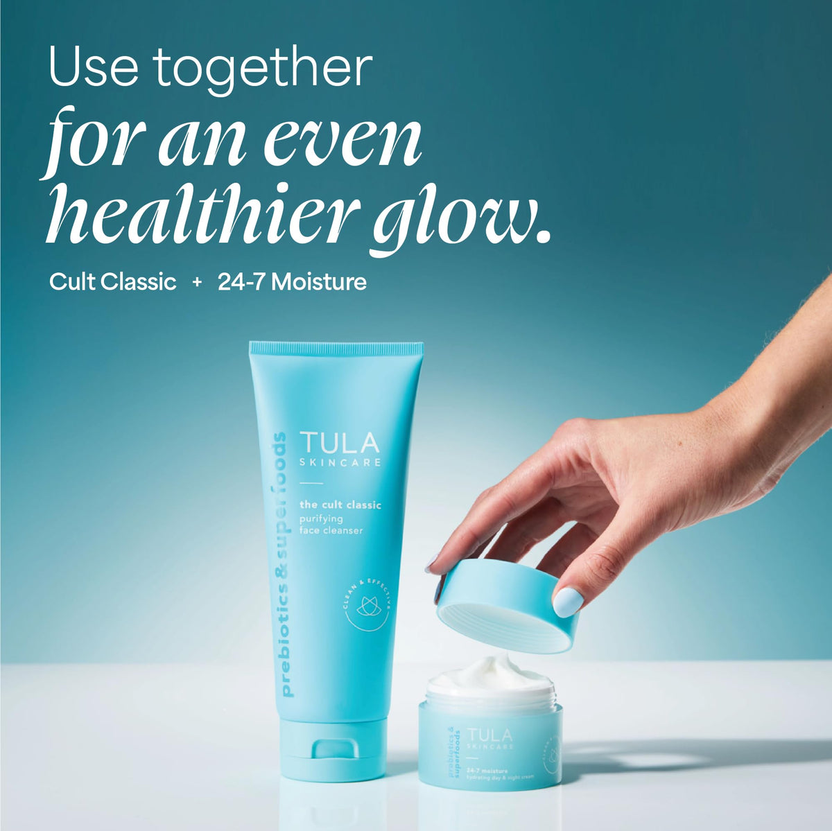 TULA Purifying Face Cleanser Duo with travel pouch