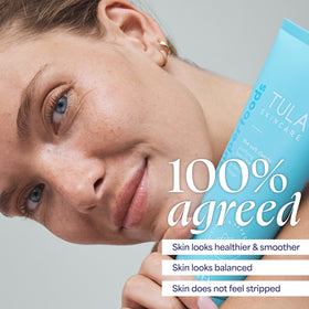 TULA Purifying Face Cleanser ingredients list on packaging