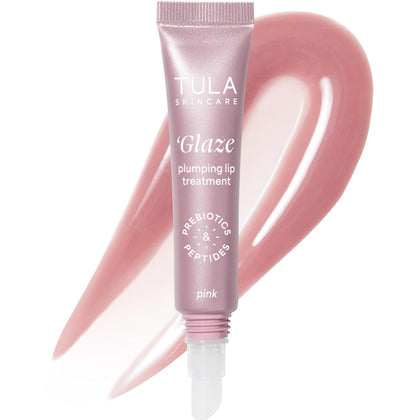 TULA Rose Glow + Get It Lip Balm front view with rosy tint