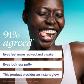 TULA Spresso Eye Balm in a lifestyle setting on a vanity