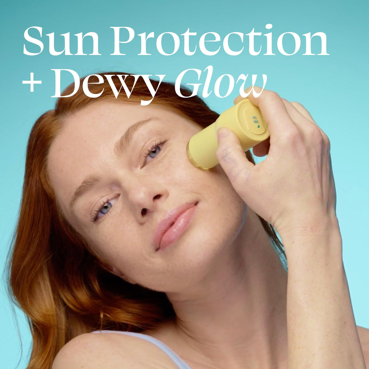 TULA sunscreen stick showing dewy finish