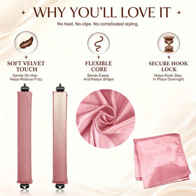 TULOBI heatless curling rods displayed in breathable mesh storage bag