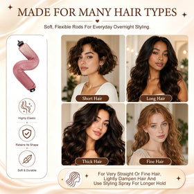 TULOBI heatless curls overnight set laid out on a flat surface