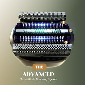Tulzim Electric Foil Shaver side view showcasing 3D blades