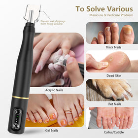 TUOBEO cordless nail drill in a lifestyle setting