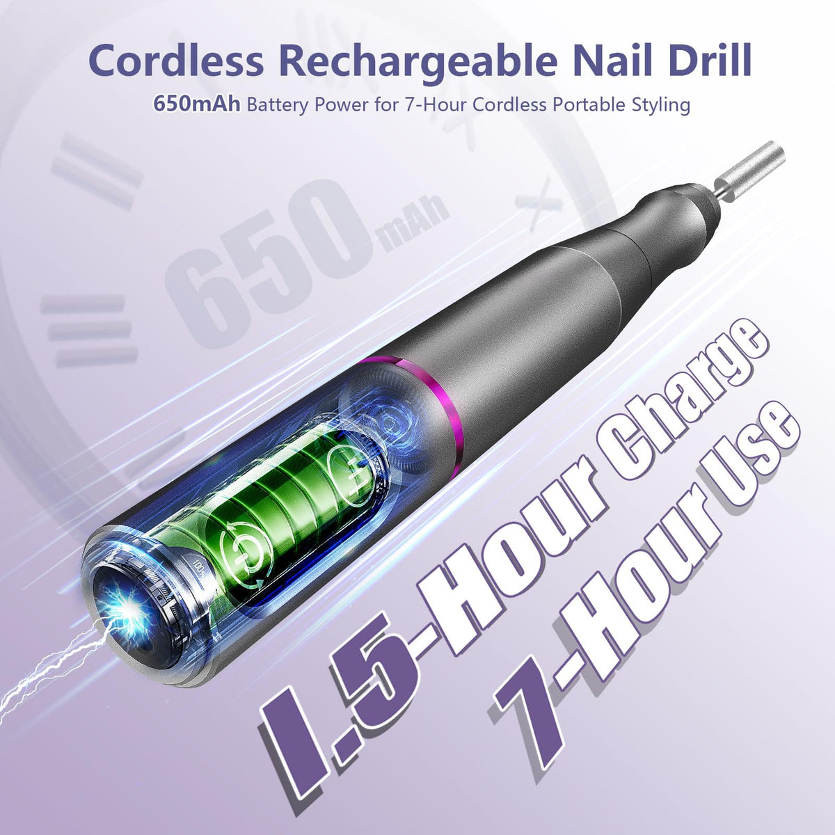 TUOBEO Cordless Nail Drill with attachments and sanding bands