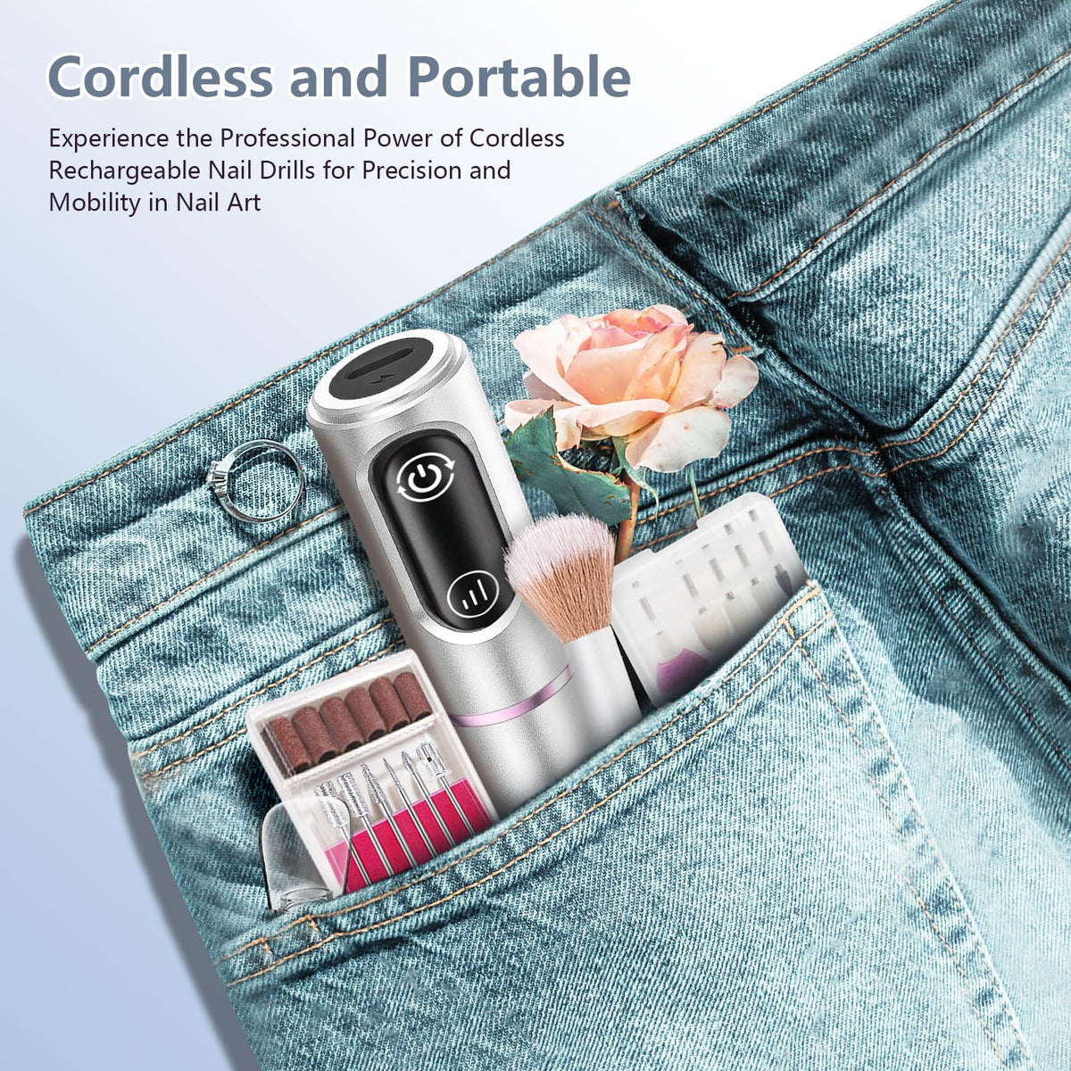 TUOBEO nail drill with dust-proof cap and attachments