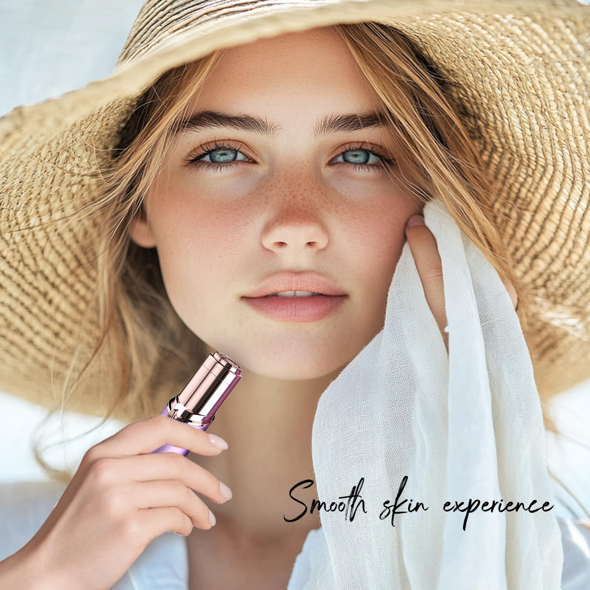 tuokiy Facial Hair Remover in a travel bag for on-the-go use