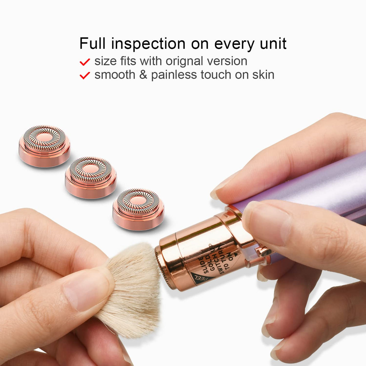 tuokiy Replacement Heads for Flawless Gen 2, cleaning brush included