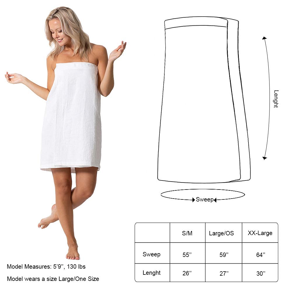Turkish Linen Women's Waffle Spa Body Wrap in various colours