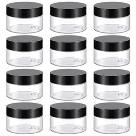 TUZAZO 1 Oz plastic container with black lid front view