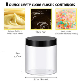 TUZAZO 8 oz plastic containers in a stack