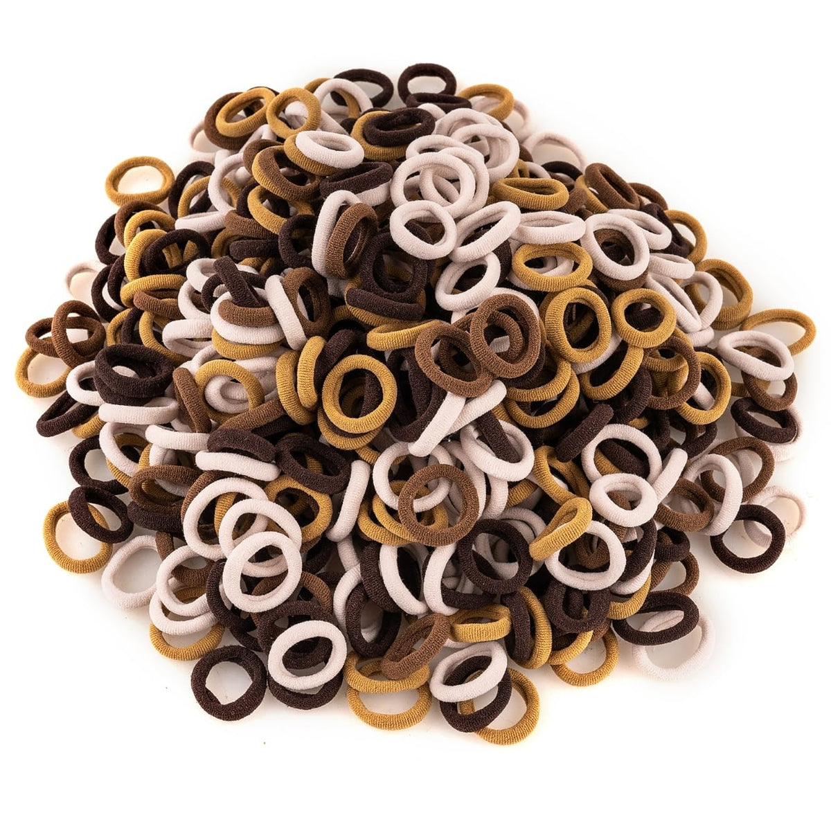 TVINLIK 400 PCS Baby Hair Ties mixed brown colours front view