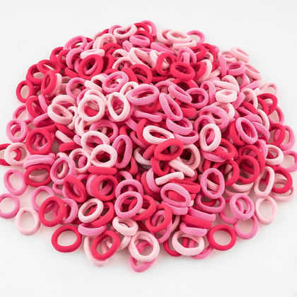 TVINLIK 400 PCS Baby Hair Ties mixed pink colours front view