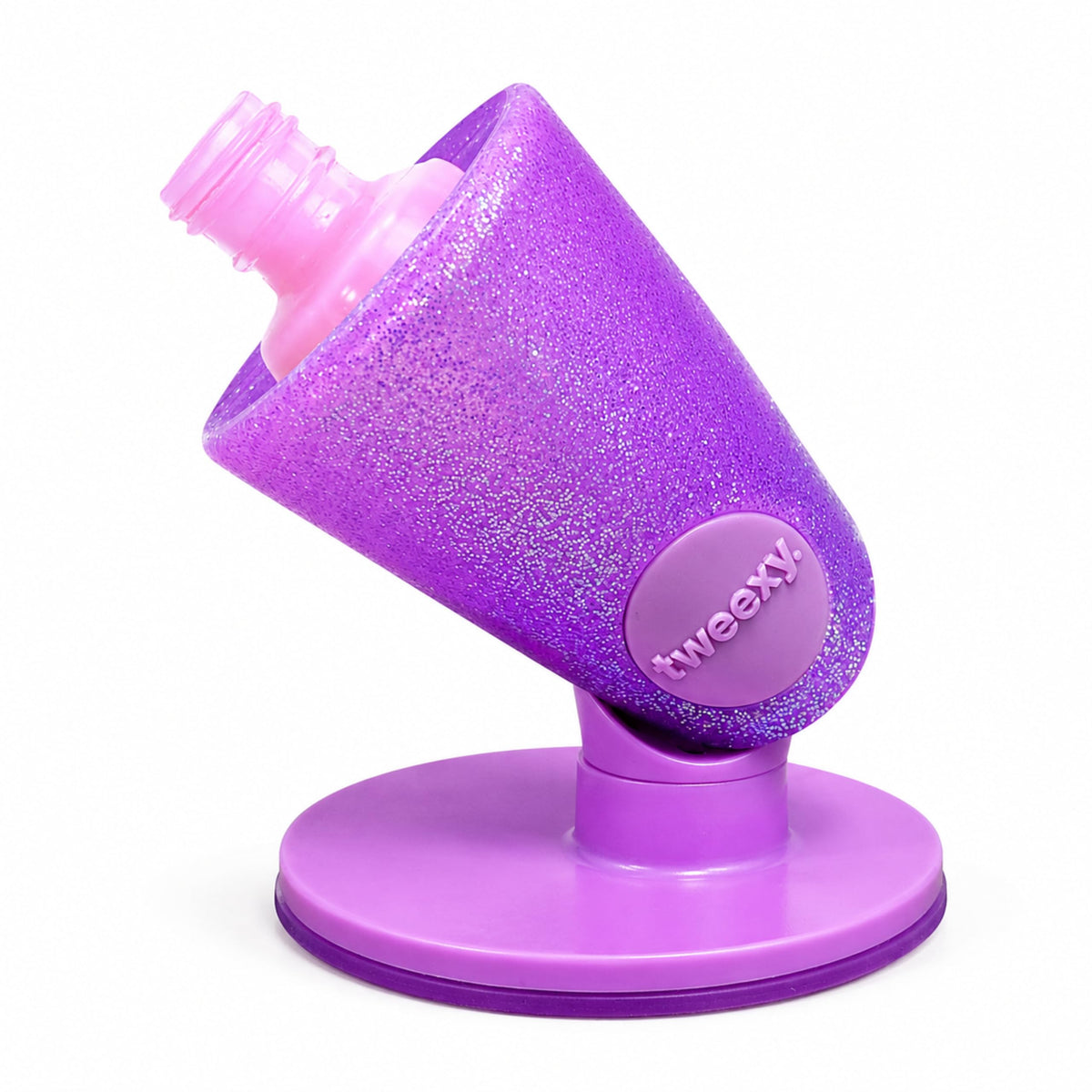 tweexy Hinge Nail Polish Holder front view in Opal Sparkle