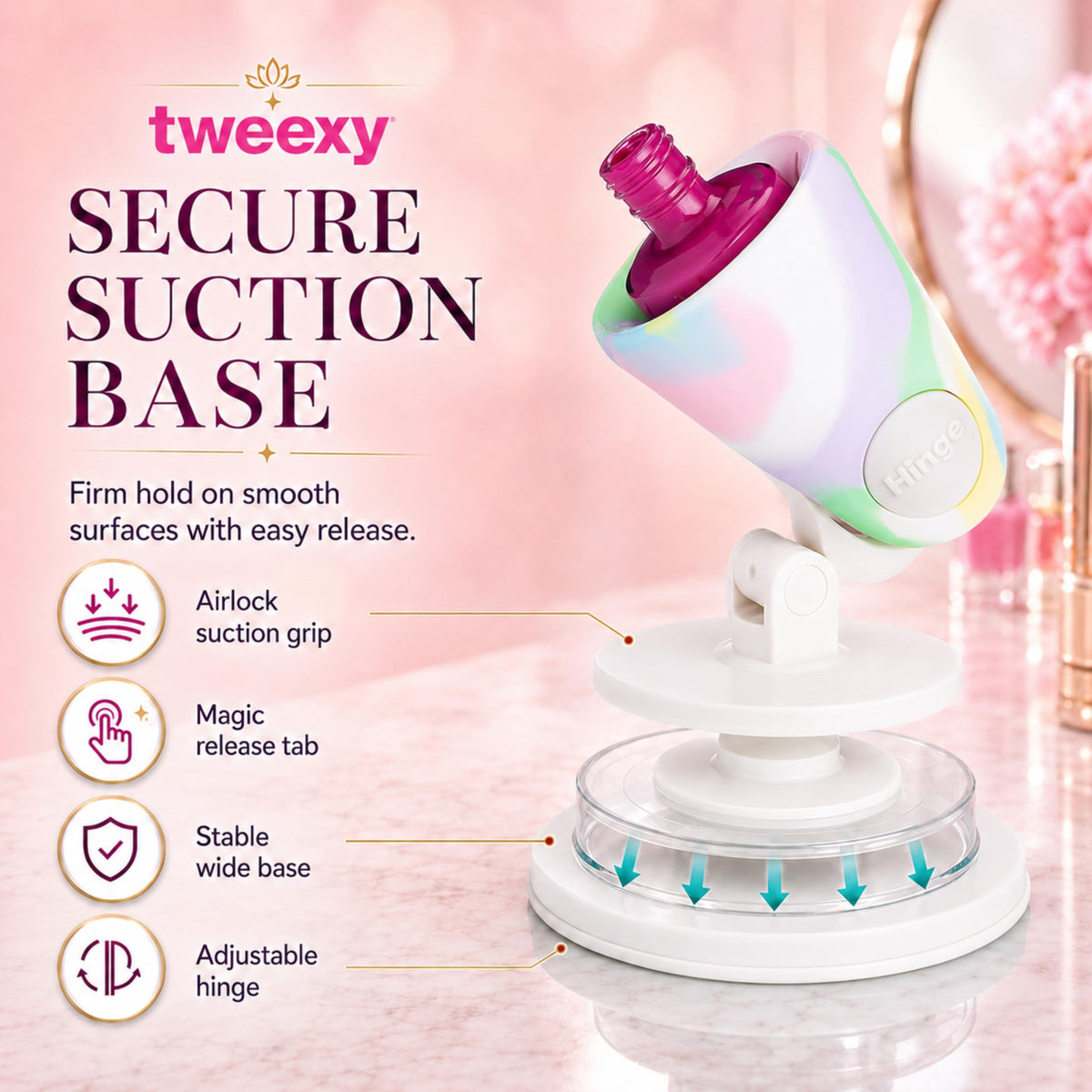 tweexy Hinge Nail Polish Holder in use during a manicure