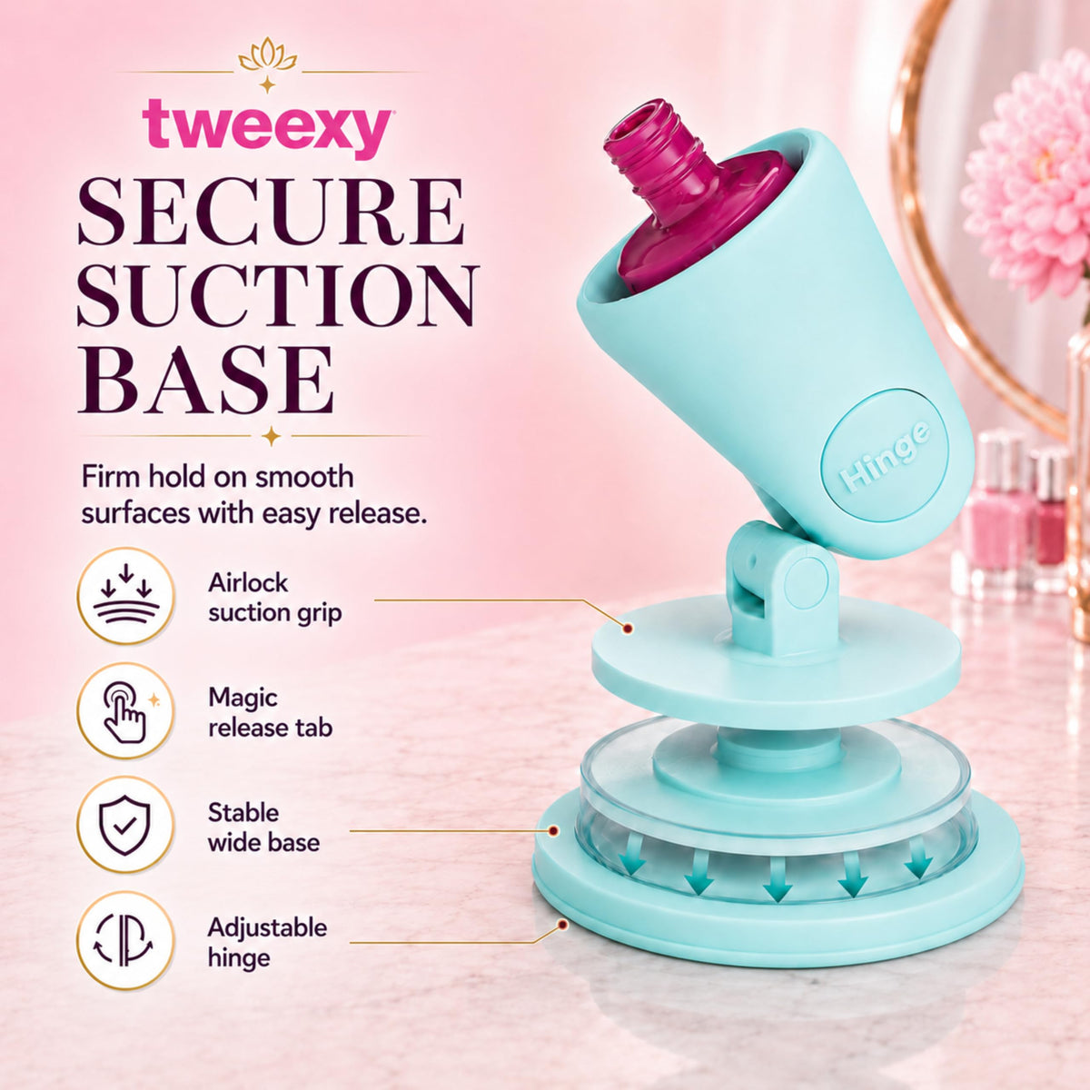 tweexy Hinge Nail Polish Holder in use during manicure