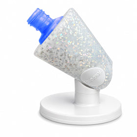 Tweexy Hinge Untippable Nail Polish Holder in Silver Sparkle front view