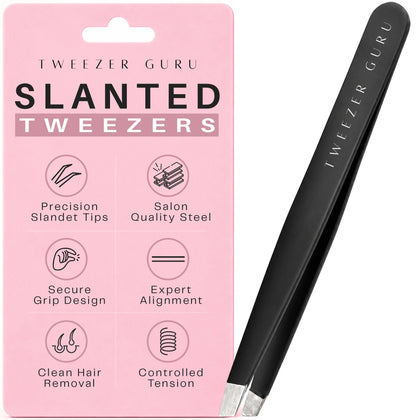 TWEEZER GURU Precision Slant-Pointed Tweezers front view
