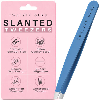 TWEEZER GURU Precision Tweezers in bold blue front view