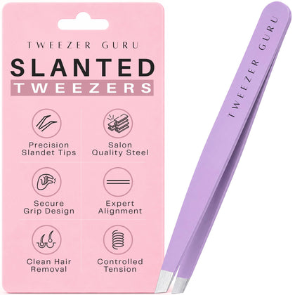 TWEEZER GURU Slant-Pointed Eyebrow Tweezers in Purple