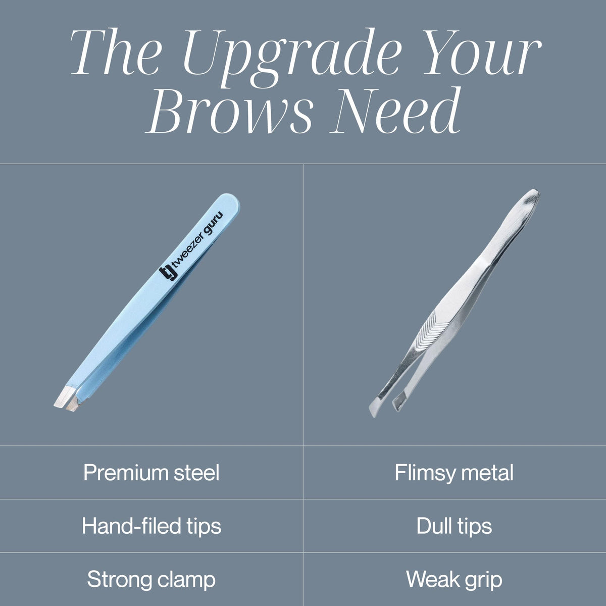 TWEEZER GURU tweezers alongside other beauty tools
