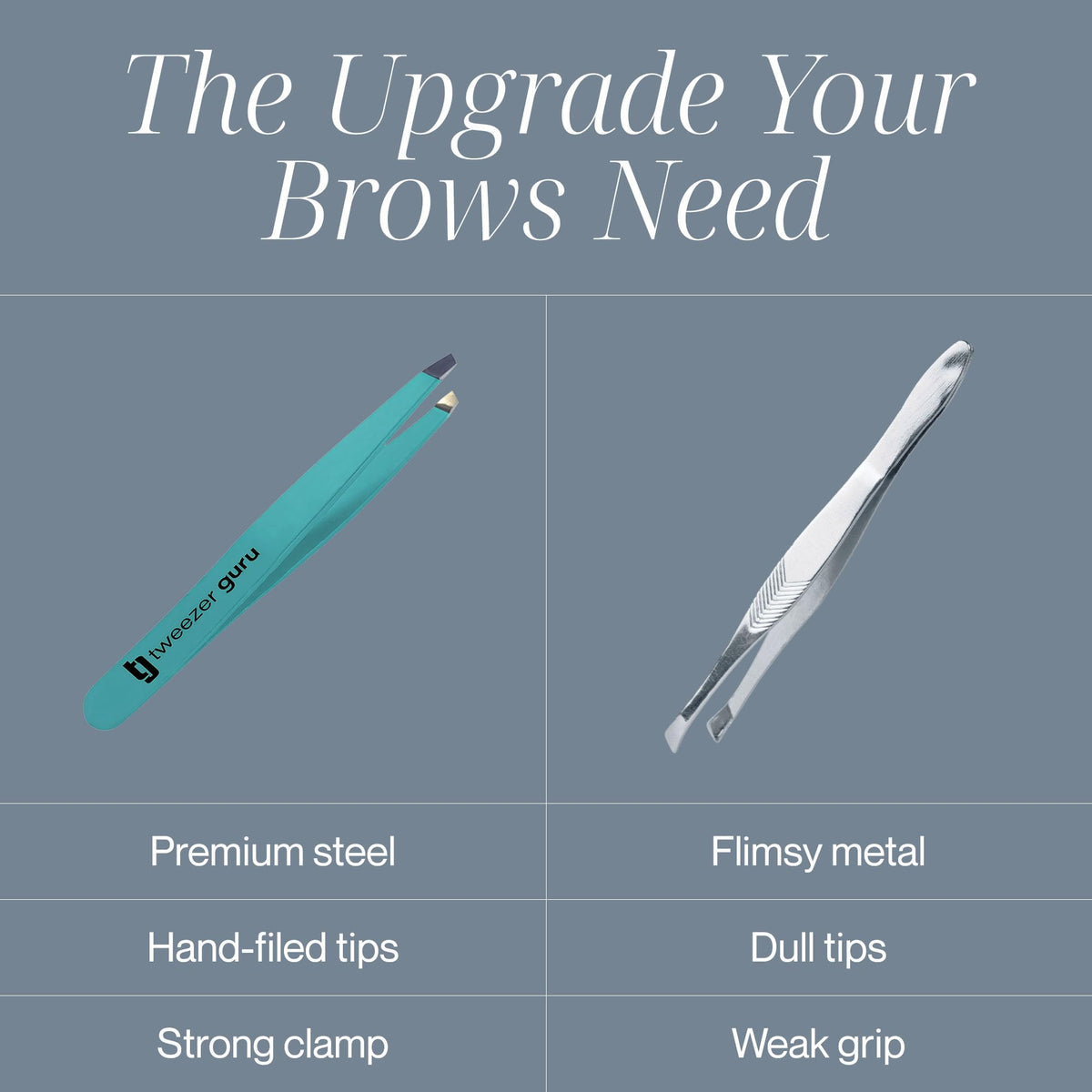 TWEEZER GURU tweezers angled for eyebrow plucking