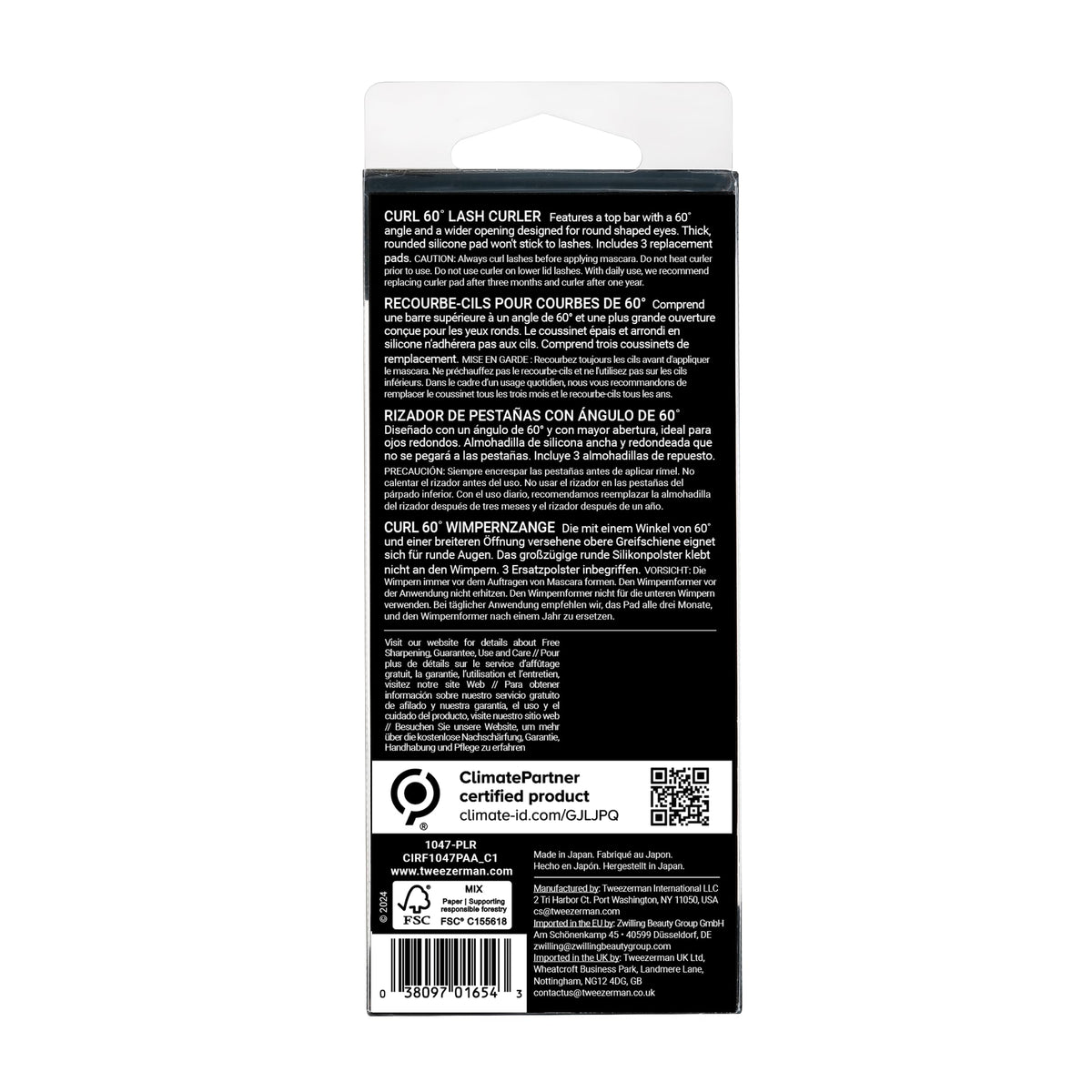 Tweezerman Comfort Grip Eyelash Curler in packaging