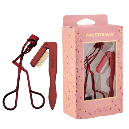 Tweezerman Lash Gift Set Vintage Rose including lash curler and iLashcomb