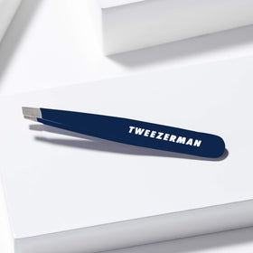 Tweezerman Mini Slant Tweezer Evening Blue with packaging