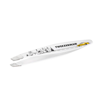 Tweezerman Mini Slant Tweezer front view with slanted tips