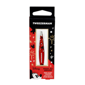 Tweezerman Mini Slant Tweezer on a vanity table
