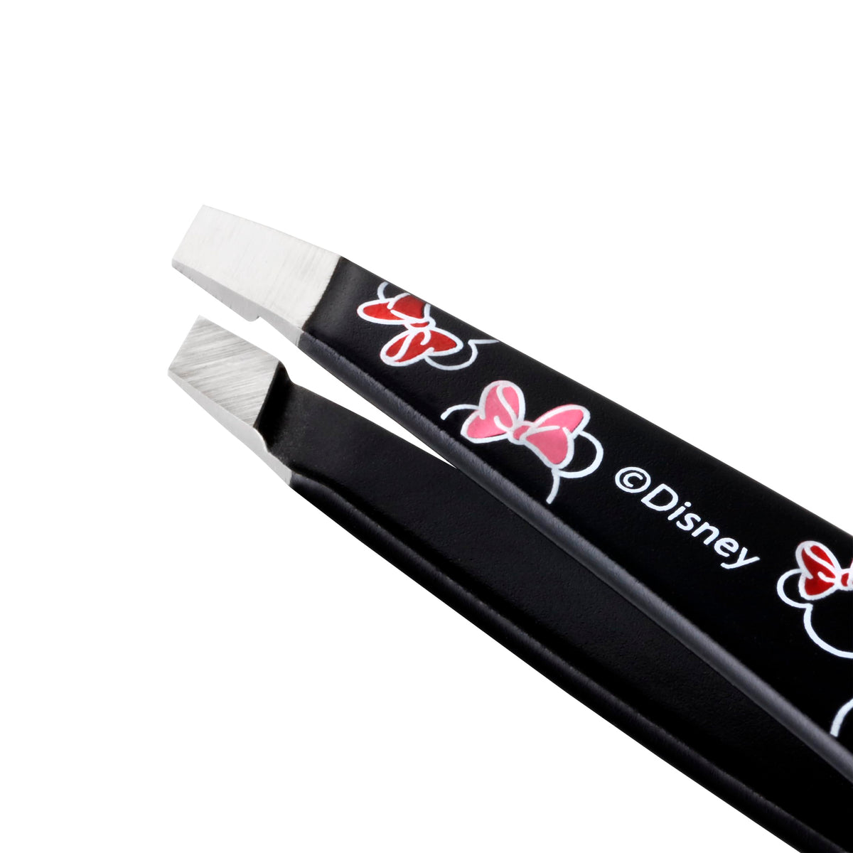 Tweezerman Minnie Mouse Mini Slant Tweezer on a vanity