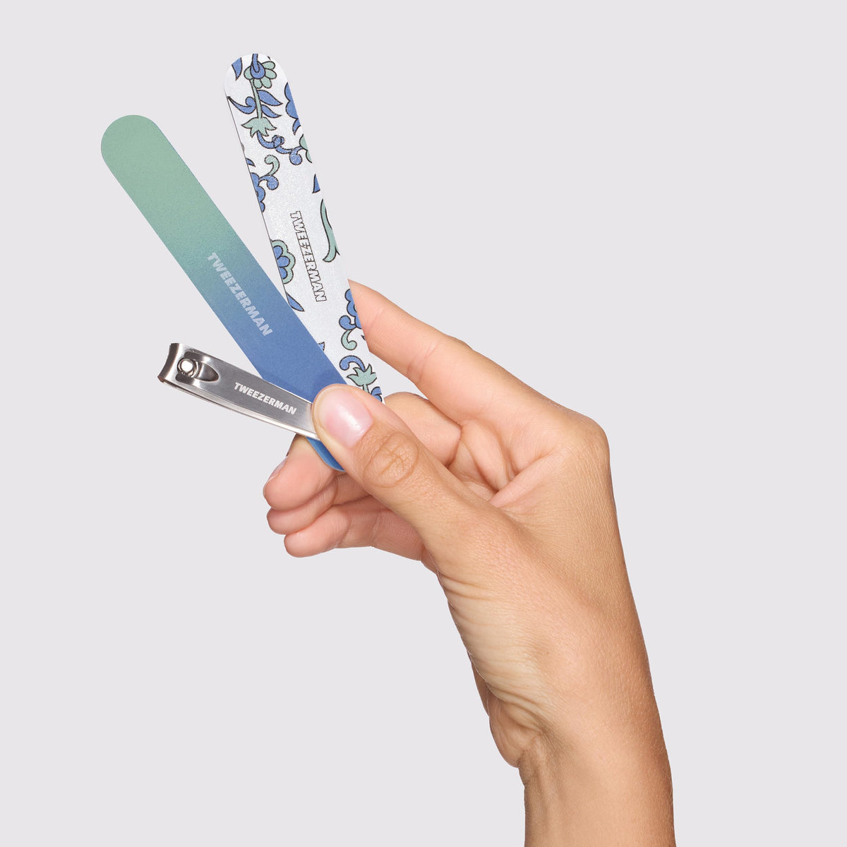 Tweezerman nail files showing 180/240 grit surfaces
