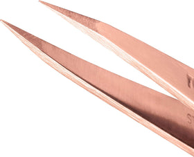 Tweezerman Point Tweezer rose gold angled view
