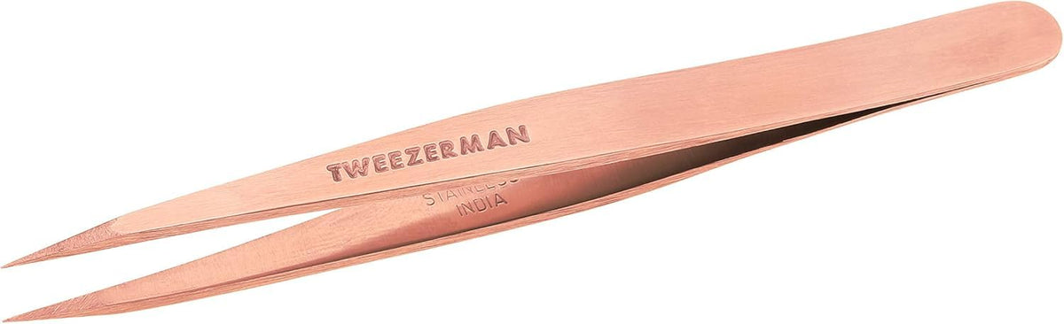 Tweezerman Point Tweezer rose gold front view