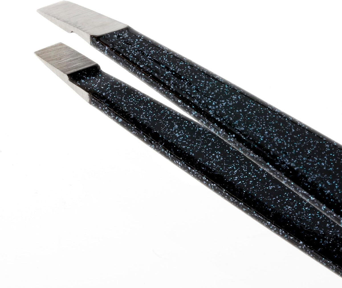 Tweezerman Slant Tweezer Dusted Onyx angled view