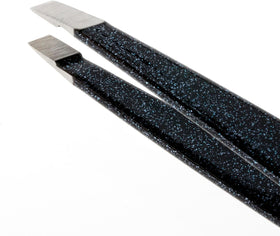 Tweezerman Slant Tweezer Dusted Onyx angled view