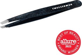 Tweezerman Slant Tweezer Dusted Onyx close-up of tips