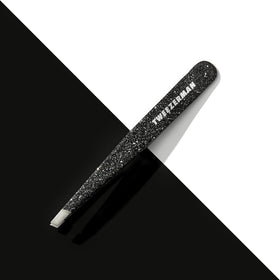 Tweezerman Slant Tweezer Dusted Onyx in use on eyebrows