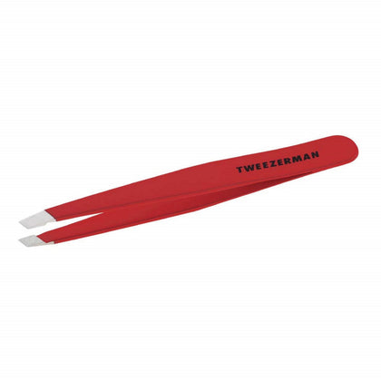 Tweezerman Slant Tweezer front view in signature red