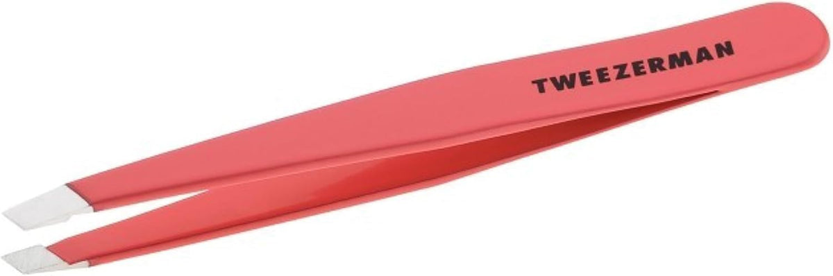 Tweezerman Slant Tweezer in geranium colour front view