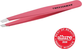 Tweezerman Slant Tweezer in use on eyebrows