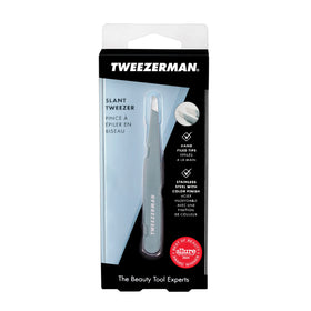 Tweezerman Slant Tweezer Mist Blue in hand