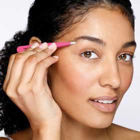 Tweezerman Slant Tweezer Neon Pink angled view