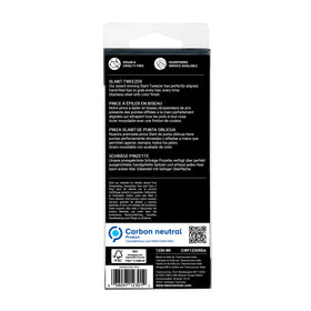 Tweezerman Slant Tweezer next to a warm washcloth for brow prep