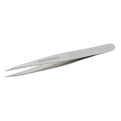 Tweezerman Steel Point Tweezer in silver, front view