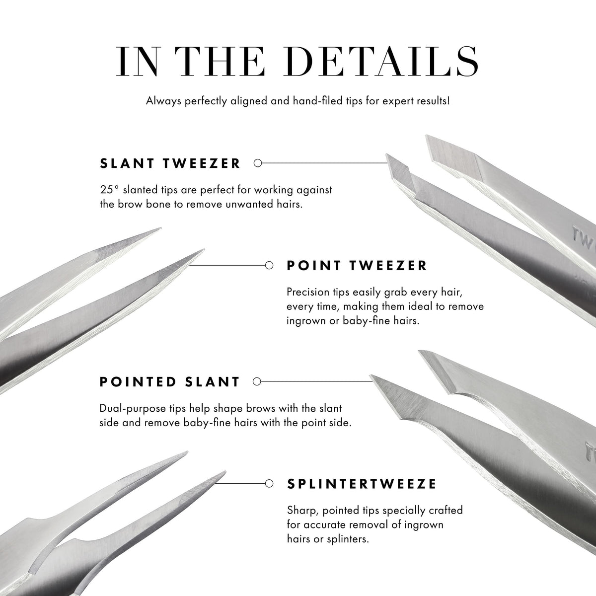 Tweezerman Steel Point Tweezer with packaging