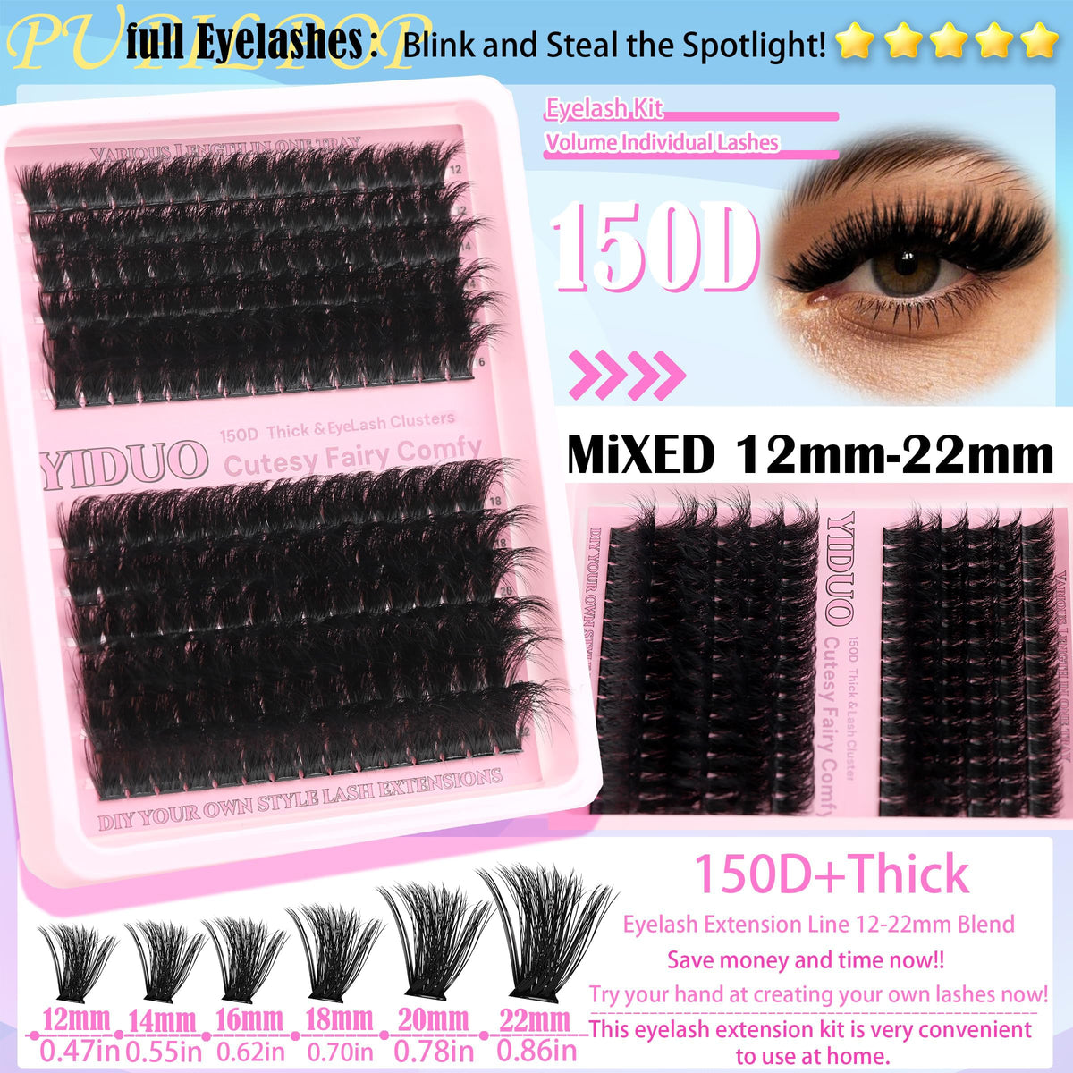 Tweezers and brushes included in YIDUO lash kit